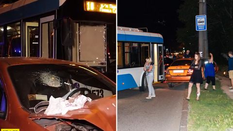 В Днепре троллейбус и легковушка не поделили дорогу, есть пострадавшие (видео)