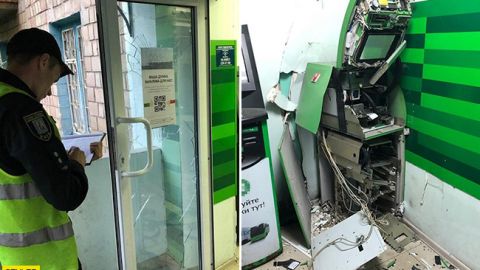 Дерзкое ограбление: в Киеве&nbsp;ночью взорвали отделение ПриватБанка (видео)