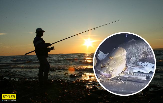 Новорічний улов: під Рівним рибалка упіймав гігантську рибу (відео)