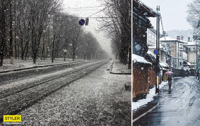 Снова зима? В сети показали, как Украину заметает мартовским снегом (фото, видео)