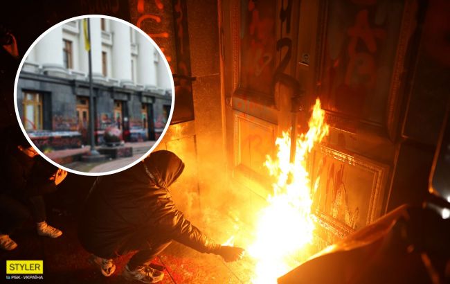 Кто нарисовал свастику на ОП: стали известны координаторы погрома на Банковой