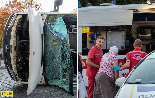 У Дніпрі легковик протаранив маршрутку з пасажирами: момент аварії потрапив на відео