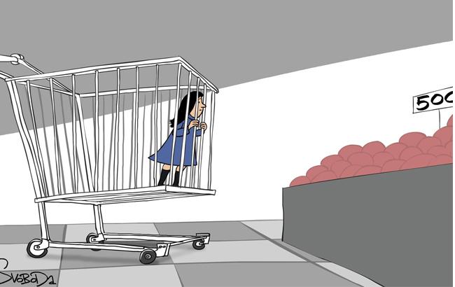 Карикатурист показал страдания жителей России от высоких цен на продукты