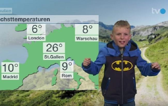 Мережу розсмішило відео, на якому хлопчик емоційно читає прогноз погоди
