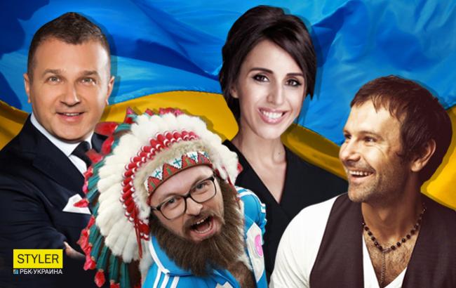 Вакарчук, Джамала, Горбунов, Тіна Кароль і Dzidzio привітали українців з Днем Державного прапора