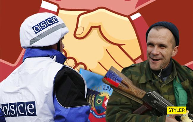 Спостерігач ОБСЄ обійняв бойовика "ЛНР" під час передачі тіл українських бійців (відео)