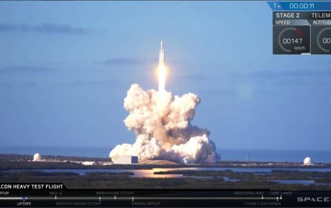 Маск показав нове відео запуску ракети Falcon Heavy