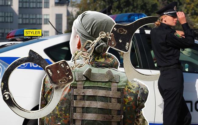 В Киеве задержали неадекватов на иномарке (видео)