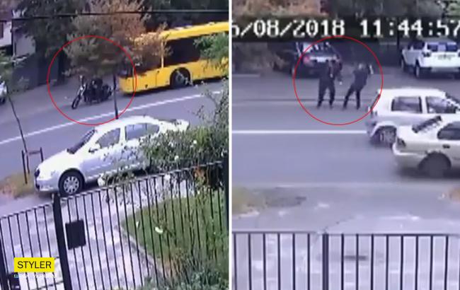 "Сделал 10 выстрелов": в сети показали расправу над водителем автобуса в Киеве (видео)