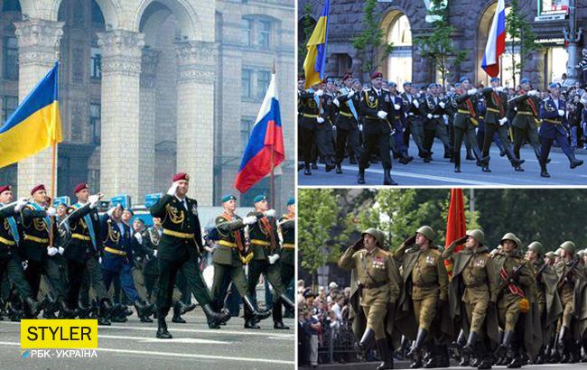 "Это отвратительно": в сети вспомнили "совковый" военный парад на Крещатике в 2013 году (фото)