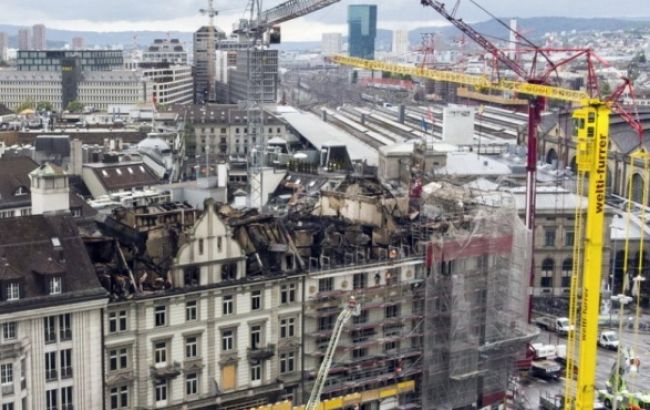 В Цюрихе из-за пожара нарушено движение транспорта