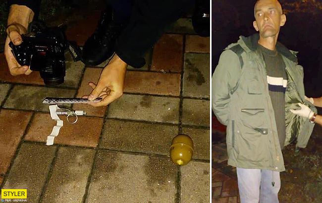 Уголовник "с изюминкой": по Киеву разгуливал мужчина с гранатой (фото)