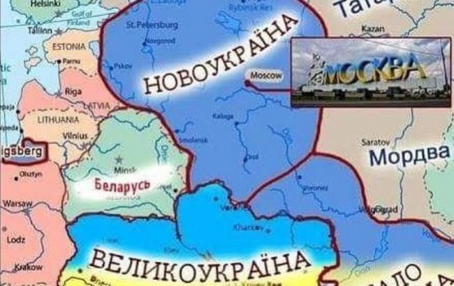 "Отличная карта": сети создали "Новоукраину" со столицей в Москве
