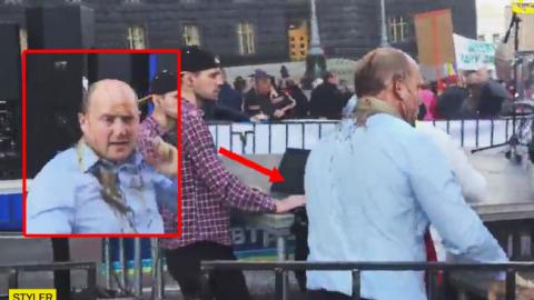 І охорона не врятувала: у Києві під час акції профспілок нардепа облили фекаліями (відео)