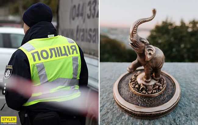 В центре Киева вандалы украли мини-скульптуру слона