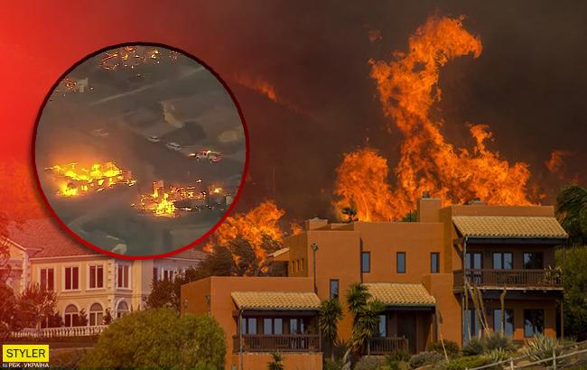 Пожежі в Каліфорнії: в мережі показали відео масштабної вогняної стихії в Малібу