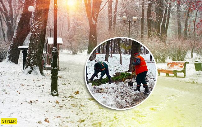 "Гроші освоюють": в мережі обурилися "озелененням" снігових заметів у столичному парку