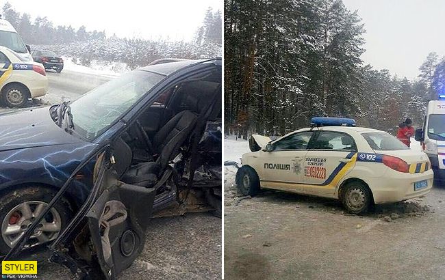 "Девушка умерла": в сети обсуждают ДТП под Киевом с участием автомобиля полиции