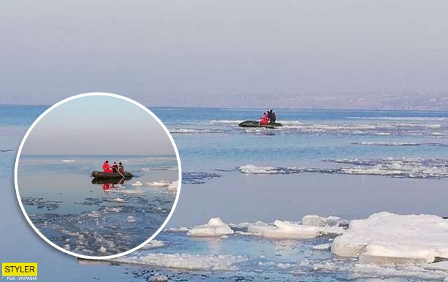 В Одесской области дети уплыли на оторвавшейся льдине (фото)