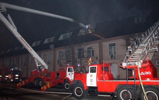 В Киеве ночью горело офисное здание