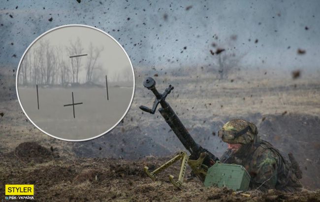 Украинские бойцы уничтожили ВОП боевиков на Донбассе (видео)