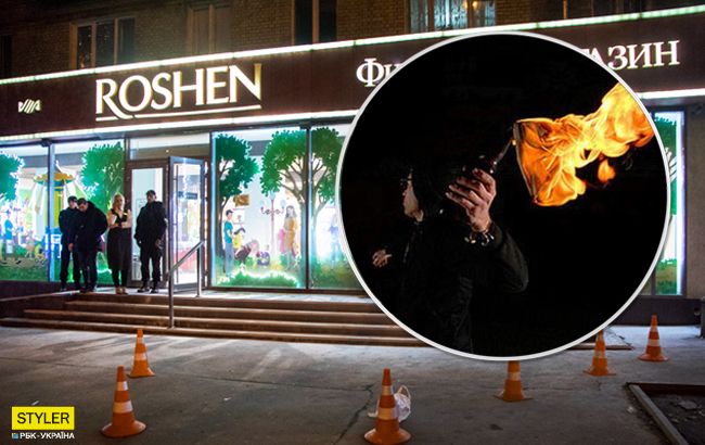 В Киеве подожгли еще один магазин Roshen: сеть обсуждает "флешмоб"