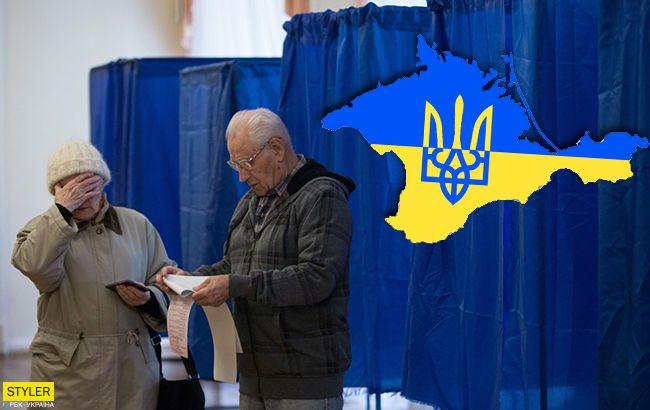 Скандал на выборах: в Киеве вывесили карту Украины без Крыма