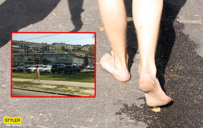 Хоть бы тапочки надела: в Днепре голая женщина прошлась по городу (фото, видео)