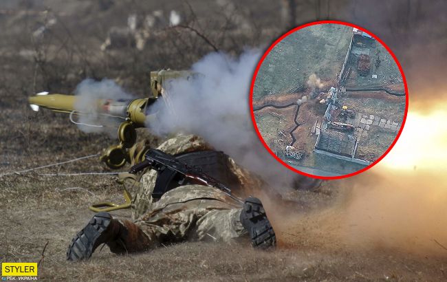 Красивые попадания: "Азов" уничтожил позицию боевиков на Донбассе (видео)
