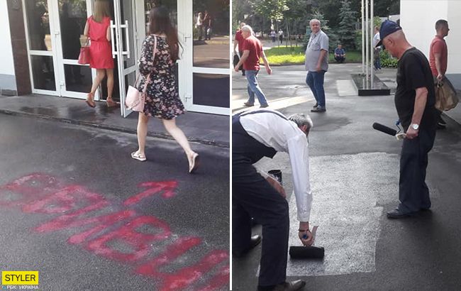 Очі муляють: мережа скипіла через прибирання іграшок під будівлею МВС (фото)