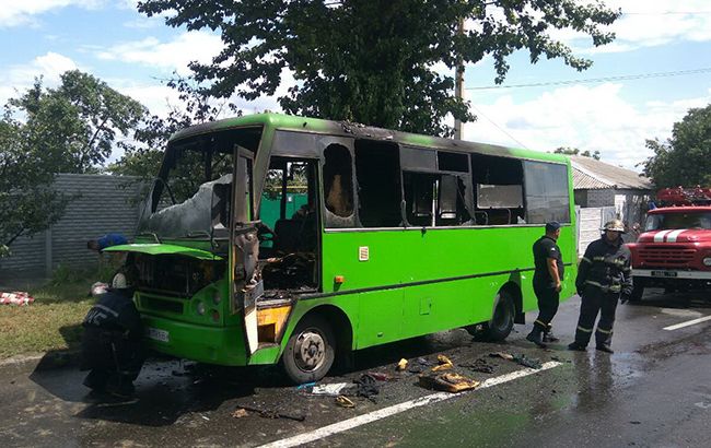В Харькове на ходу загорелась маршрутка