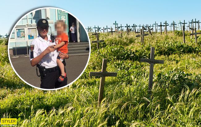 Бродил среди могил: в Одессе на кладбище нашли двухлетнего мальчика (фото)