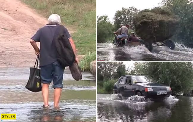 Під Дніпром затопило дамбу: вода "відрізала" ціле село (відео)
