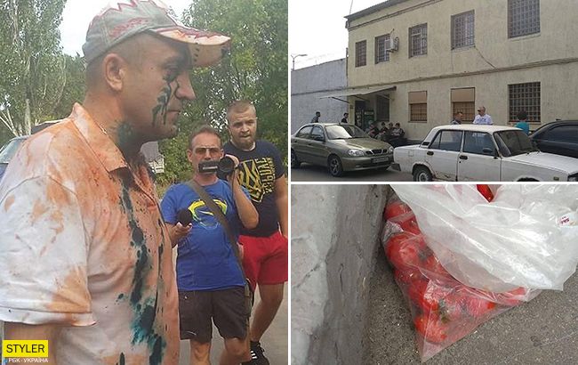 Зеленка и гнилые помидоры: как под СИЗО Мариуполя встретили убийцу украинцев