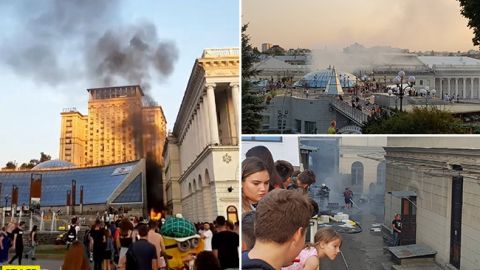 Майдан затягнуло димом: у центрі Києва сталася пожежа (відео)