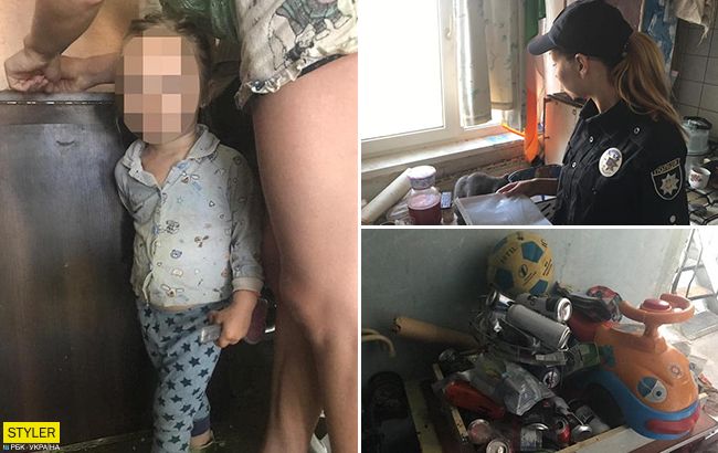 Гнилая еда и шесть кошек: в Киеве 2-летняя девочка жила в жутких условиях (фото)