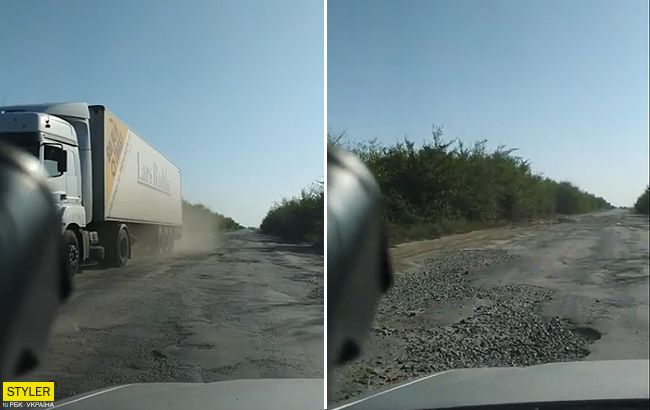Як на волах: у мережу потрапило відео жахливої дороги в Україні