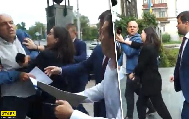 Виривала мікрофон і штовхалася: прес-секретар Зеленського потрапила в гучний скандал (фото, відео)