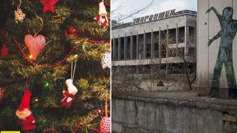 В Припяти установили необычную новогоднюю елку: трогательные фото