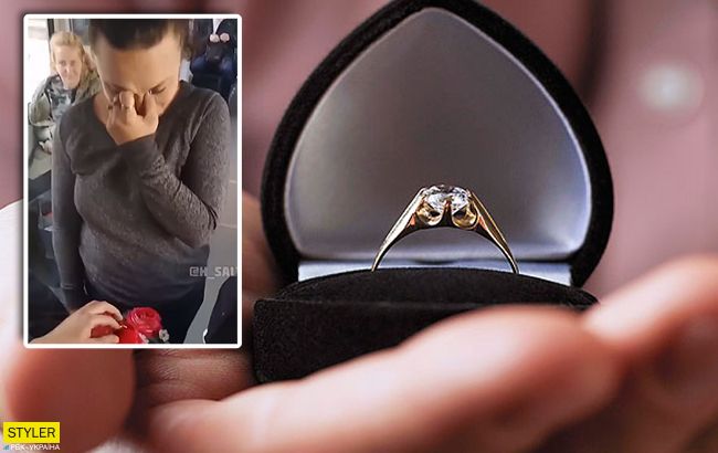 Водій тролейбуса зробив пропозицію коханій на очах у пасажирів