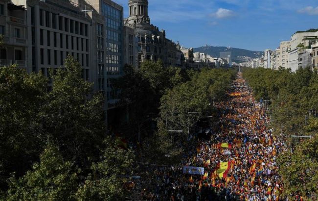В Барселоне устроили акцию за единство с Испанией