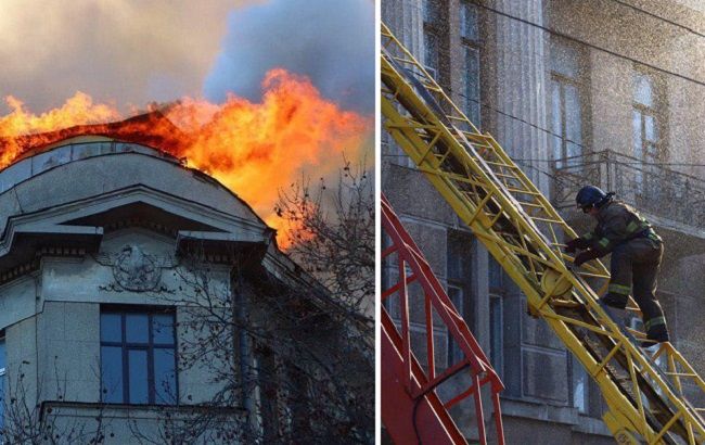З'явилося відео пожежі в Одесі, зняте врятованим студентом всередині будівлі