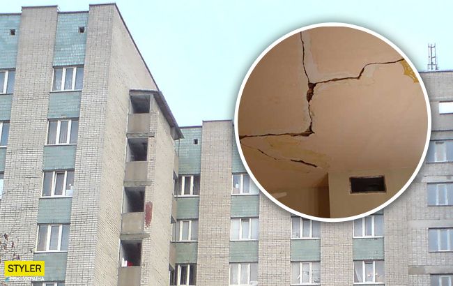 В Днепре в общежитии рухнул потолок: подробности и видео