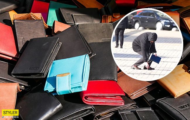 По украинским городам разбросали кошельки с деньгами и ловушкой (видео)
