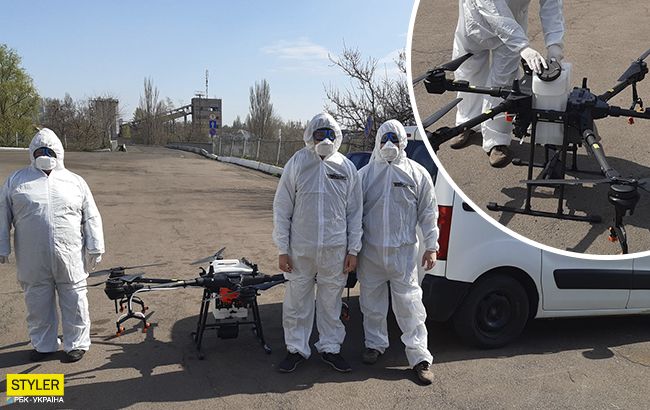 В Украине начали распылять антисептики с дронов: появилось видео