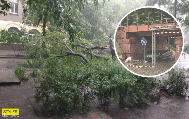 В Николаеве ливень затопил центр города: авто оказались по окна в воде