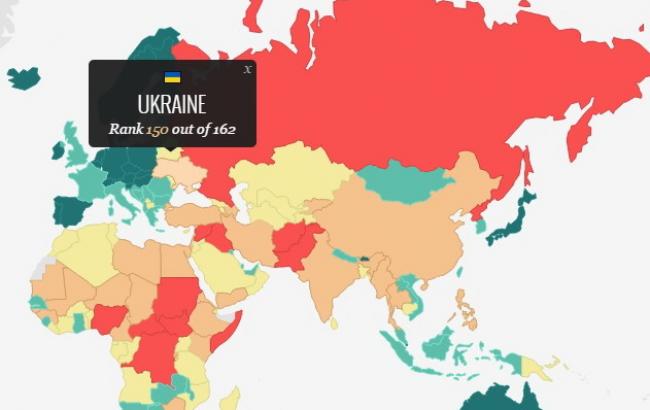 Россия вошла в десятку самых опасных стран, Украина на 12-м месте