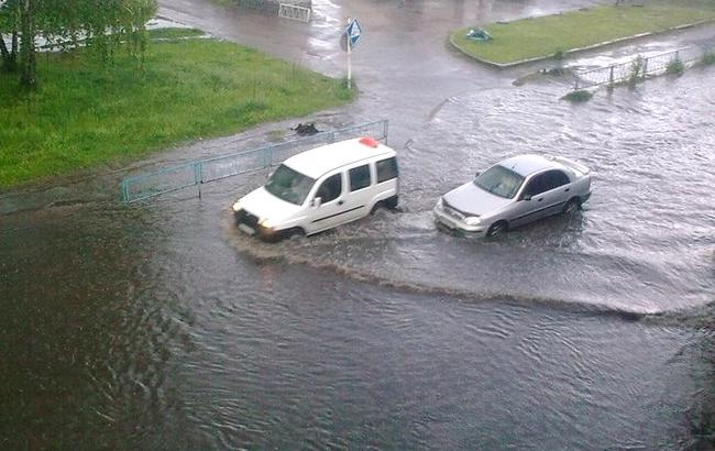 "Аквапарк прямо на дорозі": у Житомирі після зливи діти купаються і пірнають біля машин
