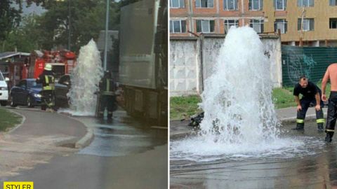 У Києві на вулиці забив "гейзер": рух авто паралізовано