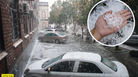 Мощный ливень с градом превратил улицы Днепра в заснеженные реки: фото и видео